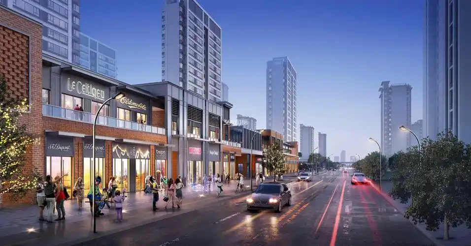 龙湖文德春江天越商业侧面效果图