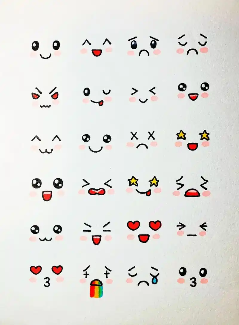 超可爱的小表情简笔画素材#小表情简笔画 #可爱表情简笔画 # - 抖音