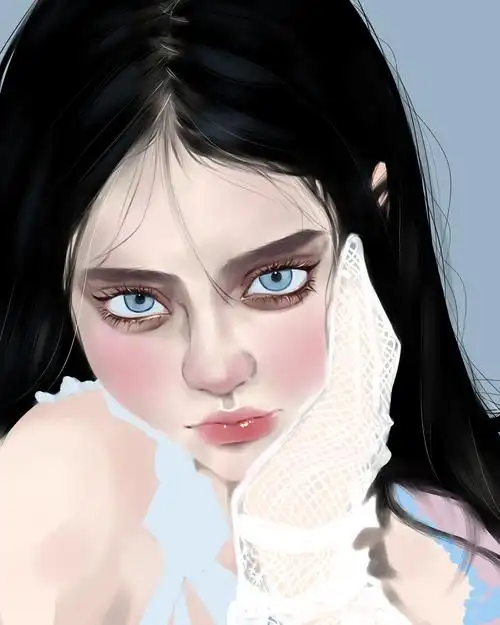 美女子厚涂人像练习