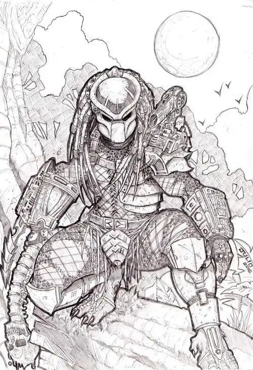 铁血战士简笔画有视频