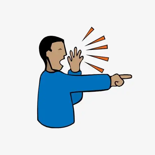 大声喊叫的男人手绘图