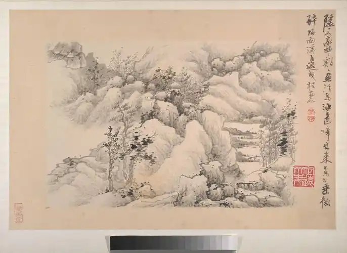 明末清初画家龚贤《水墨山水册》高清大图赏析