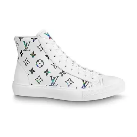 路易威登lv男鞋tattoo 彩虹老花高帮运动帆布鞋 1a8kh3 5预售