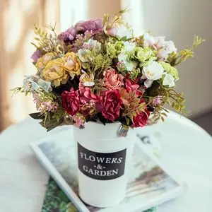 复古风做旧假花一束花束仿真花小把束花布艺绢花客厅单支插花装饰