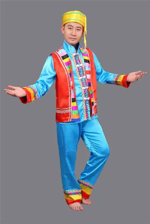 壮族服装男装表演服少数民族服装