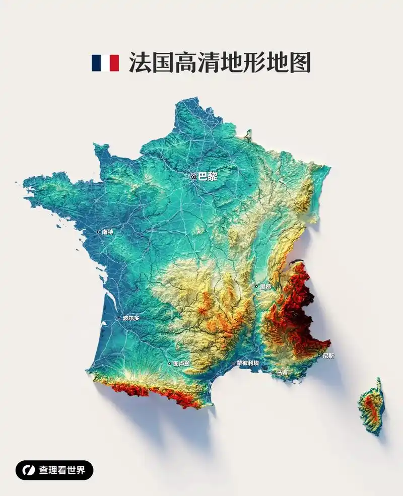 法国高清3d地形地图.当世界地图遇见世界古典名曲会有怎样的感 - 抖音