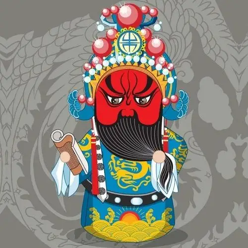 高清动漫效果京剧花脸qq头像拈一缕琴音洗心2