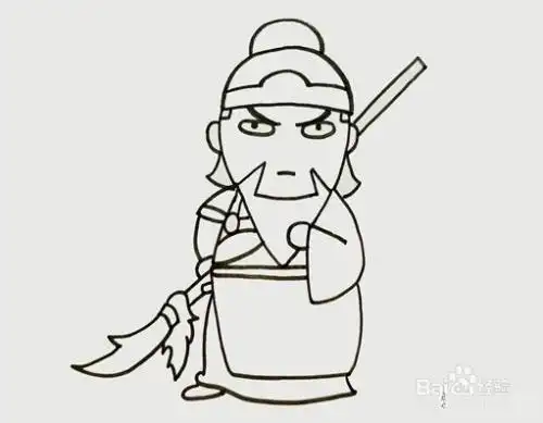 关羽简笔怎么画可爱