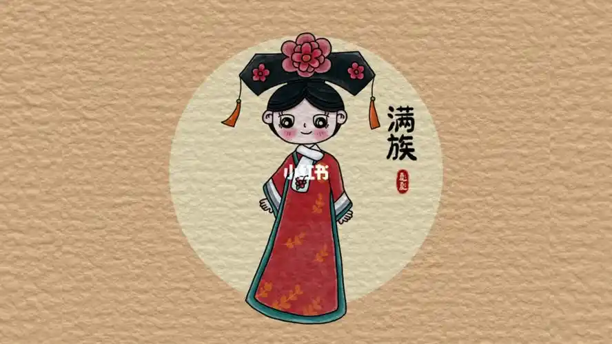 简笔画五十六个民族满族