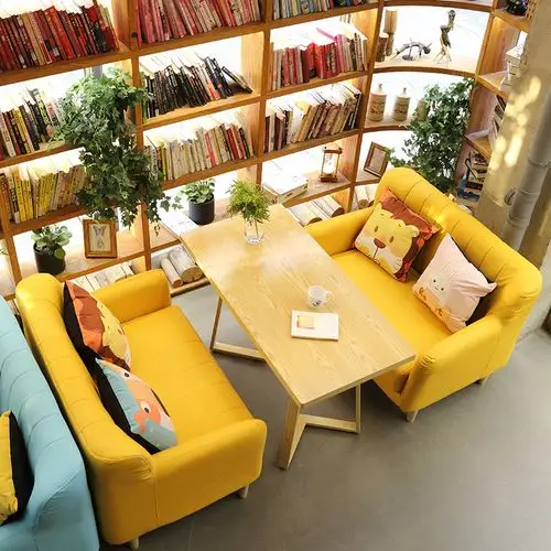 北欧咖啡厅沙发桌椅组合简约清新甜品店奶茶店洽谈茶餐厅休闲卡座
