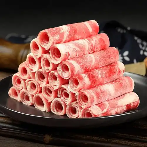 新鲜雪花肥牛卷冷冻牛肉卷牛肉片 肥牛卷2斤 肥羊卷2斤