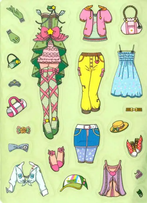 萌萌哒娃娃衣服洋装裙子贴纸