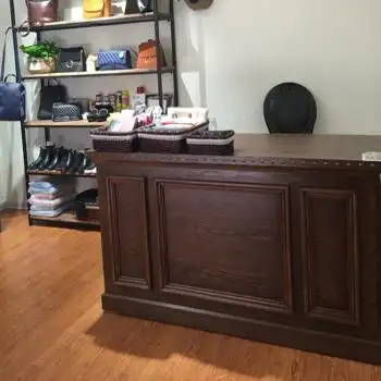 工业风实木复古做旧收银台服装店柜台前台理发店吧台接待台 平面款