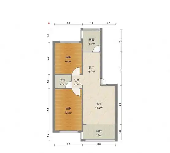 铁一小居安西小区两室两厅南北通透h户型采光好