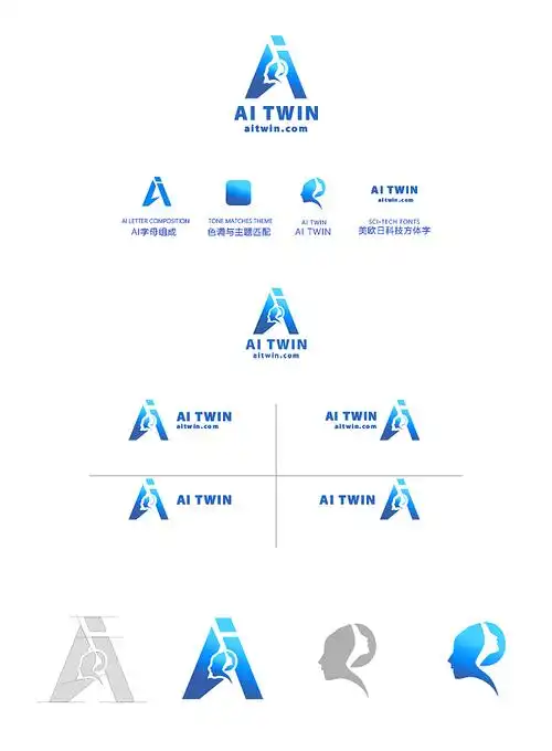 aitwin科技ai人工智能logo设计方案光头虎