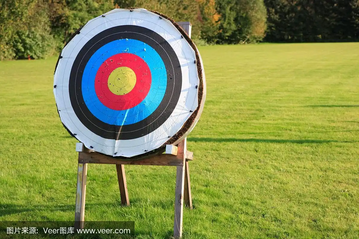 绿色草地上的一个箭靶