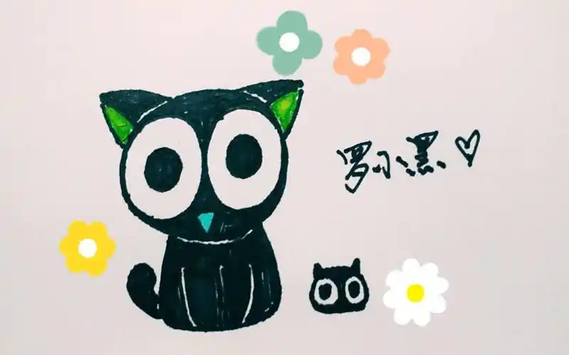 简笔画小课堂第一弹请问你今天要来点罗小黑吗79˙˙79