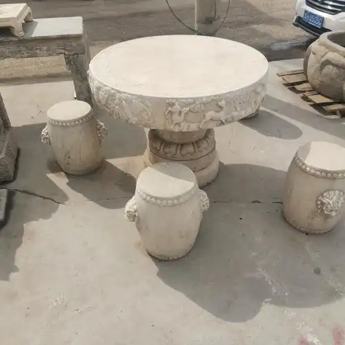 汉白玉老石桌 老石磨茶台 订做青石桌 江苏地区 厂家批发