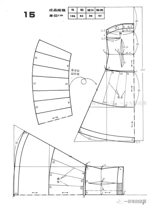 复古女装连衣裙裁剪图2