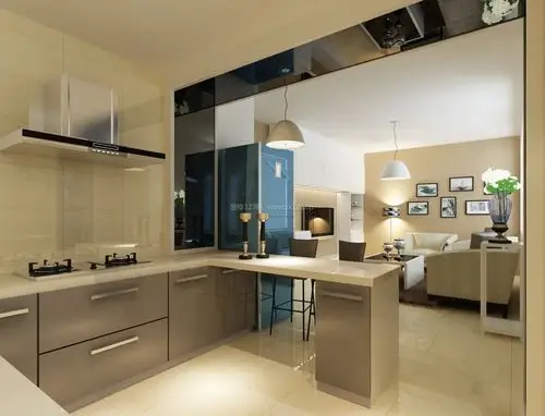 现代简约风格厨房隔断柜装修图片