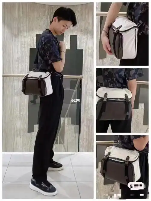 bally尘白色斜挎包胸包多种背法