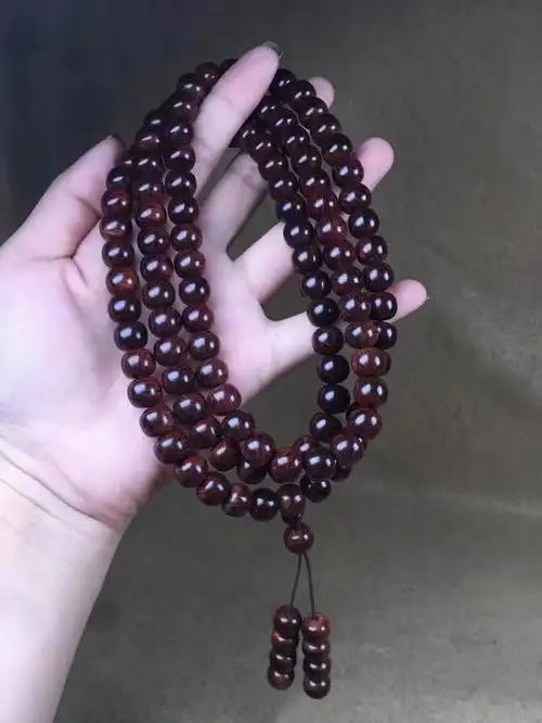 海黄紫油梨老料老型珠9x10x108手串