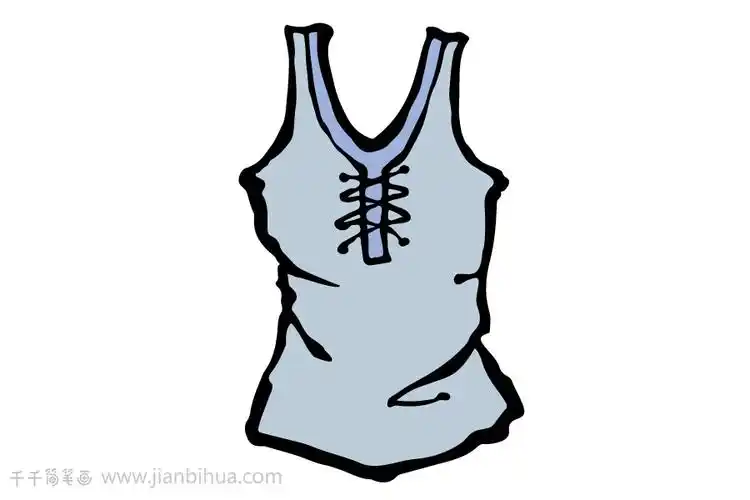吊带背心简笔画图片