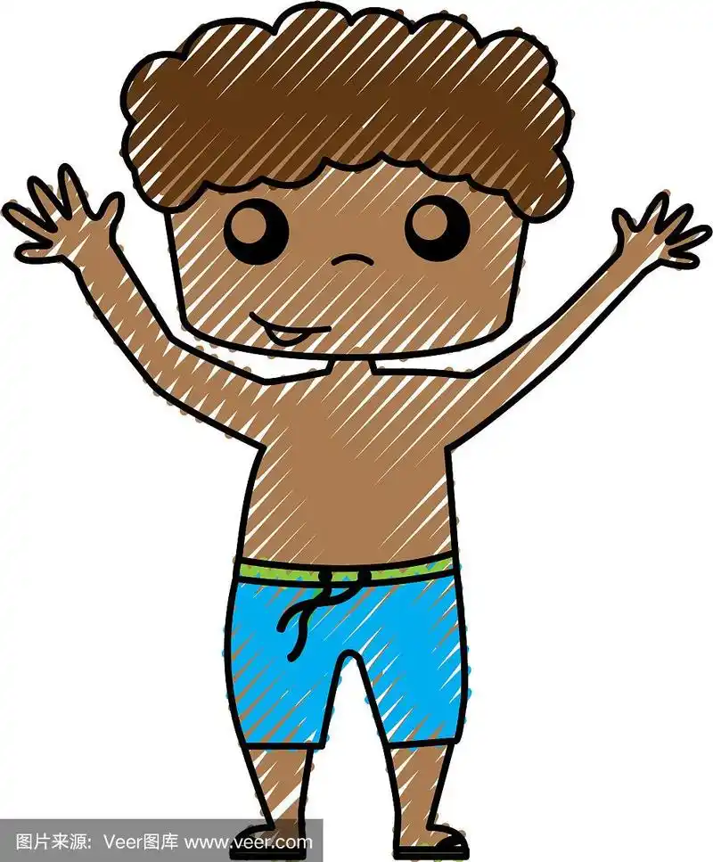 可爱的男孩赤膊绘图图标