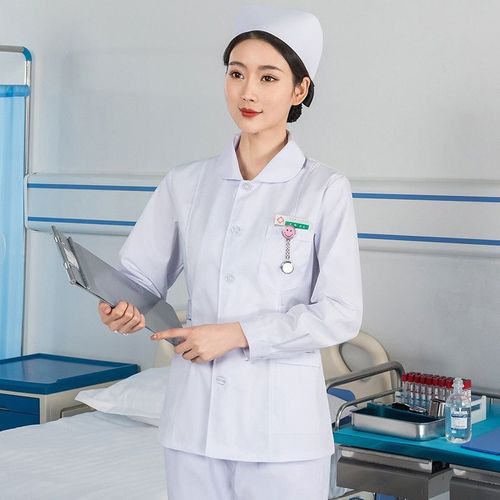 护士服长袖女分体套装夏季短袖蓝色两件套工作服短款护工护理服装