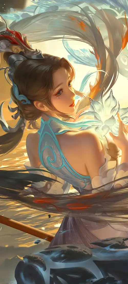 王者荣耀大乔白鹤梁神女全面屏手机壁纸