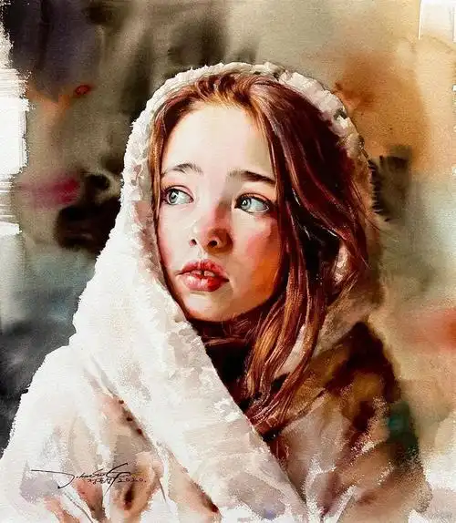 笑颜如花——水彩人物肖像画欣赏