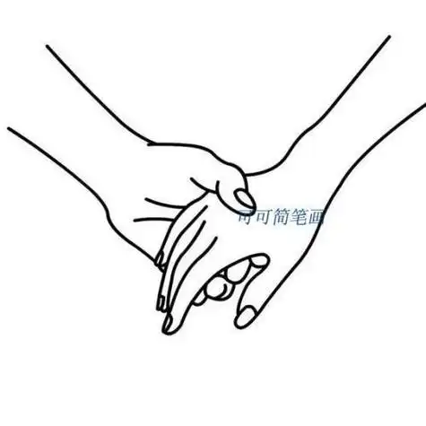 拉大手简笔画简笔画 人物简笔画  首先在画面中画一个小男孩在小男孩