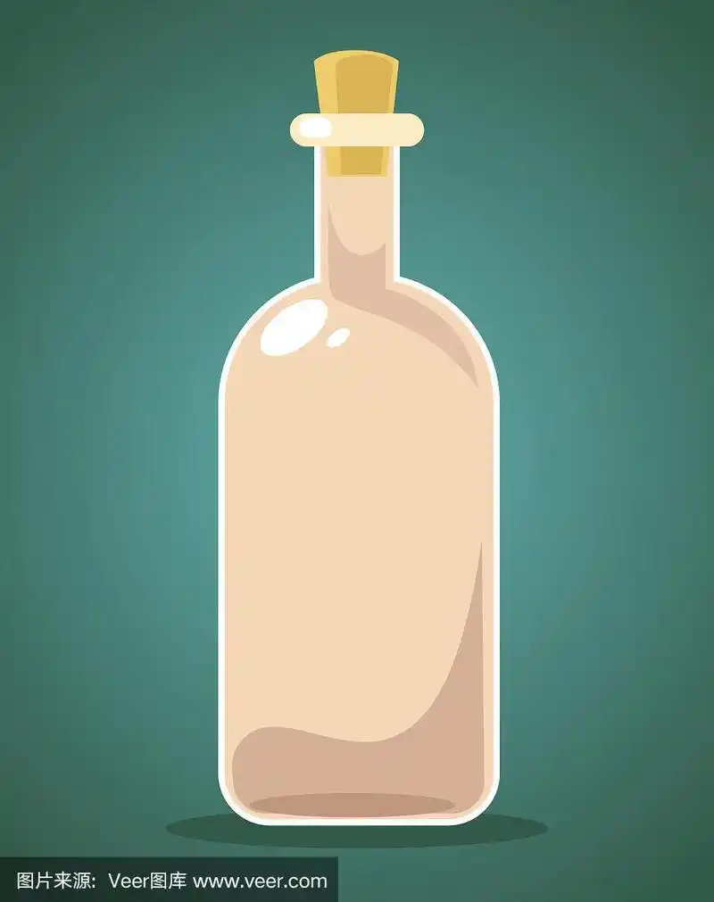 卡通的空瓶子.矢量平面插图