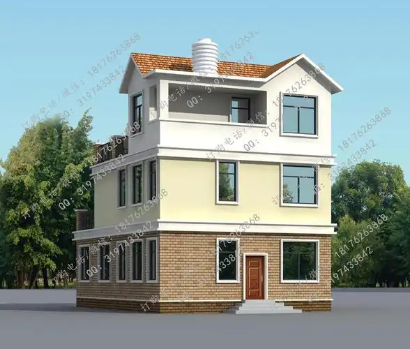 100平方米带大露台农村二层半农村房屋设计图