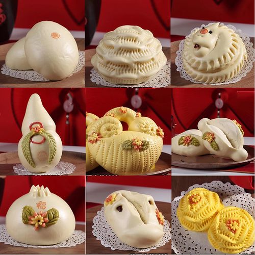 威海花样大馒头刺猬寿桃福袋葫芦花馍佛手句句石榴山东胶东花饽饽