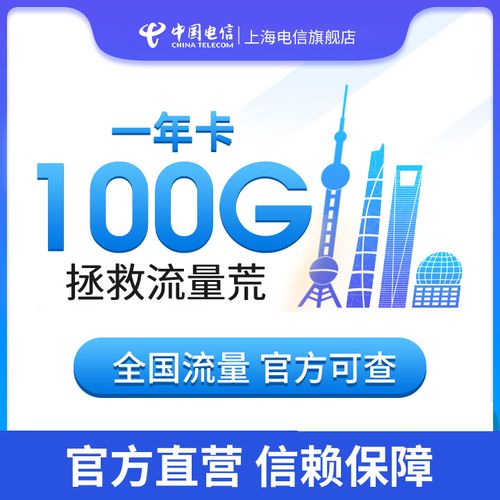 上海电信纯流量上网卡100g官方手机卡全国通用包年大流量流量卡4g