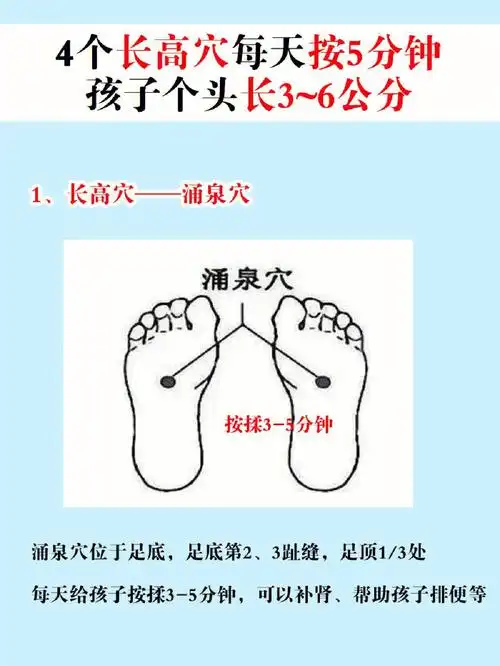4个长高穴每天按5分钟孩子长高个