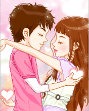 176x220浪漫情侣动态手机动画