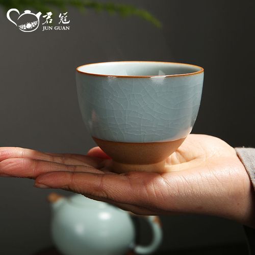 汝窑哥窑茶杯陶瓷功夫茶具主人杯单杯冰裂开片可养品茗个人杯茶盏