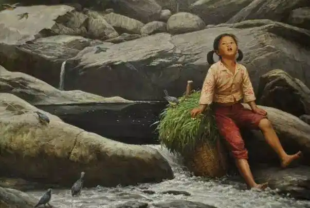 油画里的乡村童年最触动心灵的往往源于生活