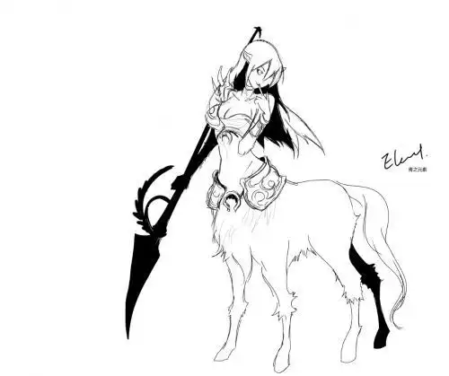 lol简笔画人物人马