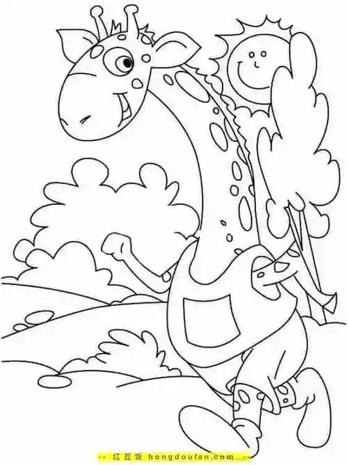 10张孩子们都会喜欢的高高的长颈鹿卡通儿童简笔画