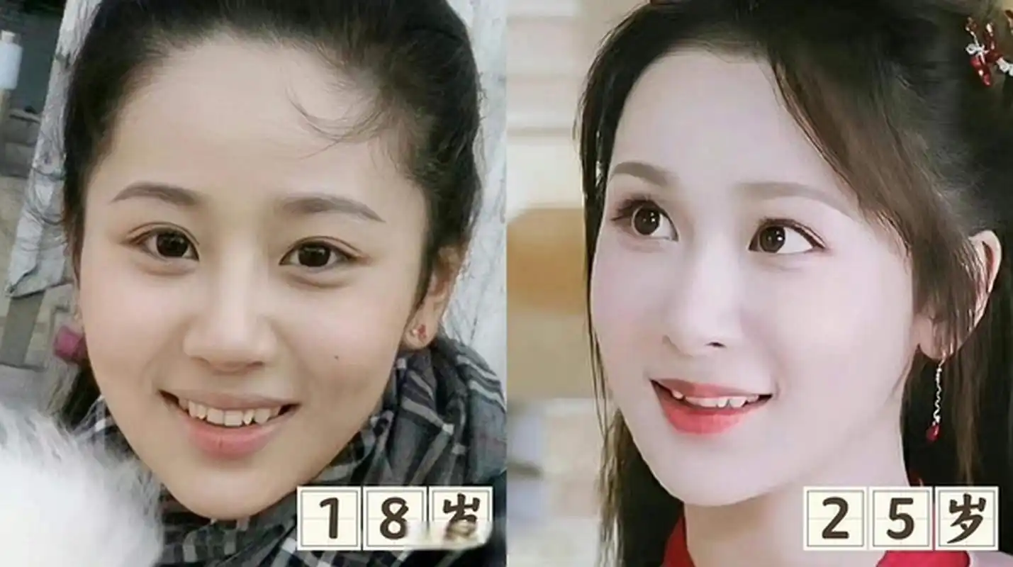 翻到一些杨紫小时候的照片,其实和现在差别并不大,可能是青春期有些