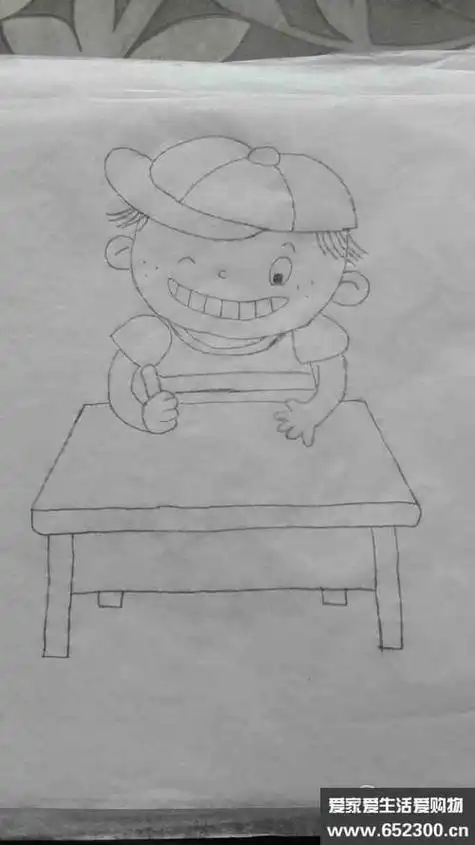 小朋友写作业的简笔画