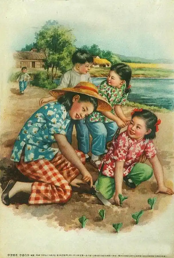 50年代年画中的儿童那么的天真烂漫现在的孩子差太远了