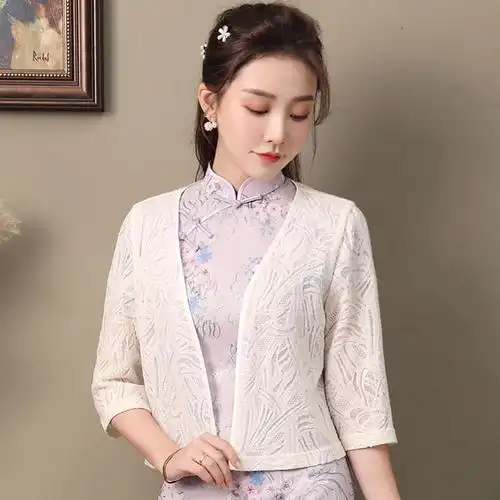 旗袍外搭高贵夏网红小披肩时尚高端夏季薄款少女短款配裙子防晒新