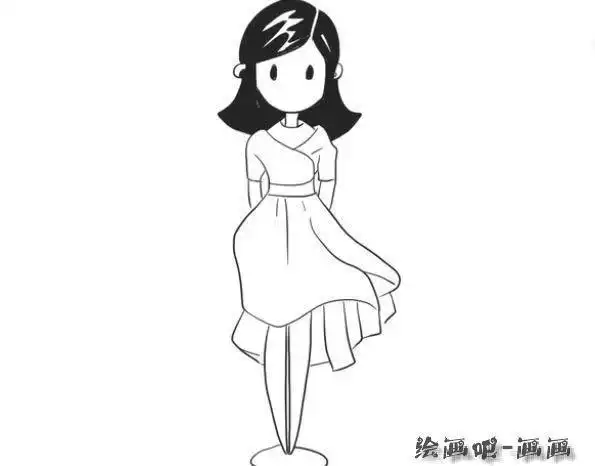 漂亮女生画简笔画