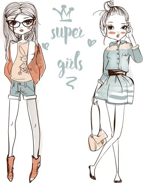 手绘时尚女生