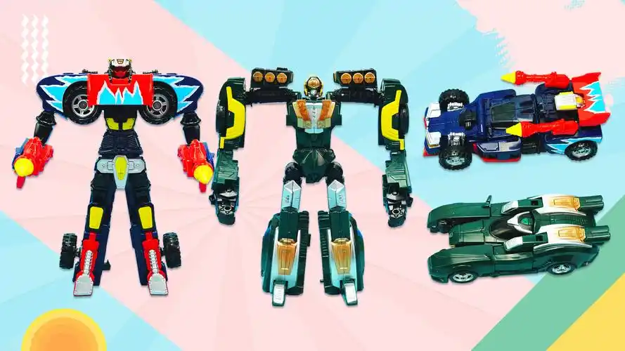 咖宝车神大号变形玩具:摇摆车王和金刚队长