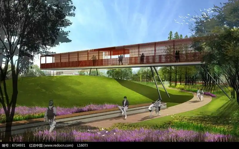 公园创意观景台效果图psd